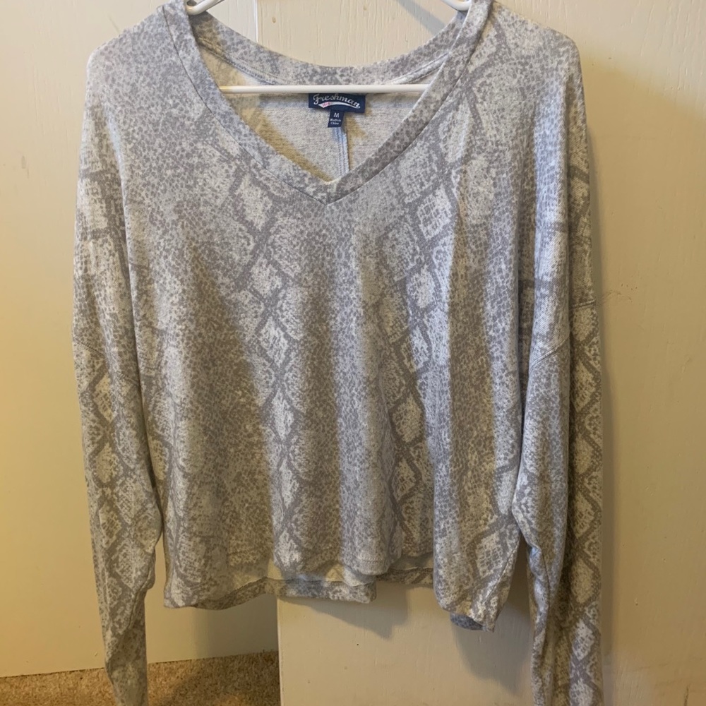 Snake skin print bat sleeve top